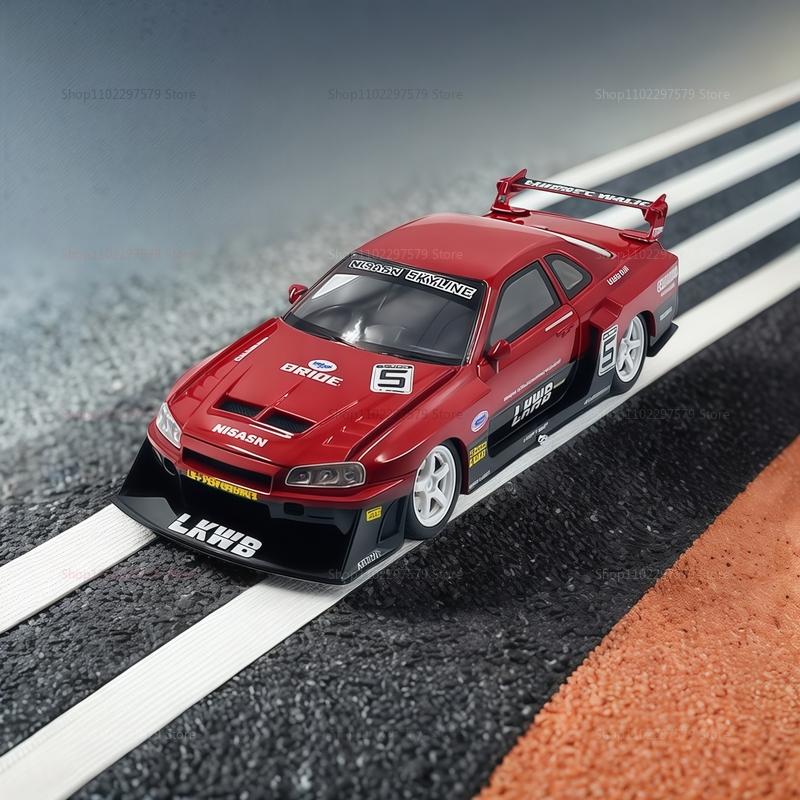 1/24 Nissan GTR R34 Technical Modified Alloy Car Model with Sound Light Features Kids Toy Collectible Gift Sports Car Decor Holiday Gift