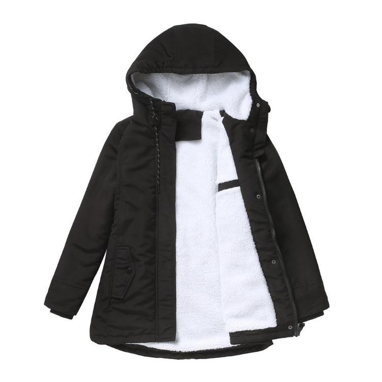 Women Thickened Lamb Velvet Cotton Parka Coat Autumn Winter Warm Casual Hooded Coat