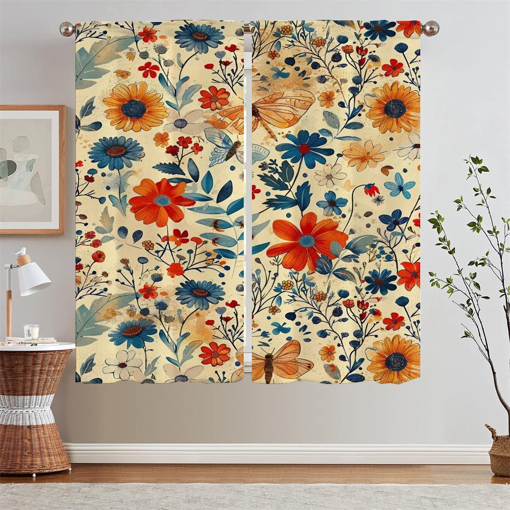 

Шторы для украшения гостиной, акварельные цветы, розовые шторы по акции, бесплатная доставка, затемняющие жалюзи, жалюзи-кудри W50xH70cmx2pcs-CL