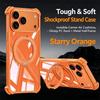 For iPhone 17 16 15 14 13 Pro Max Transparent Aluminum Alloy Frame Phone Case For Magsafe 360° Rotate Magnetic Shockproof Cover