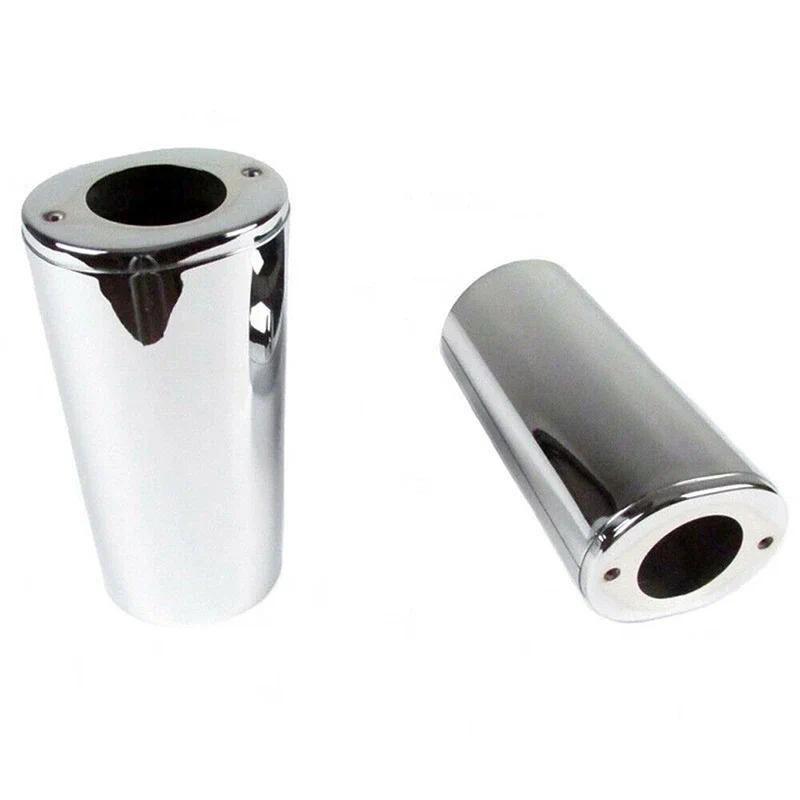 2Pcs Motorcycle Fork Slider Cover Trim For Harley Davidson FLHRS Road King Custom 2004-2007 Motorbike Chrome Parts