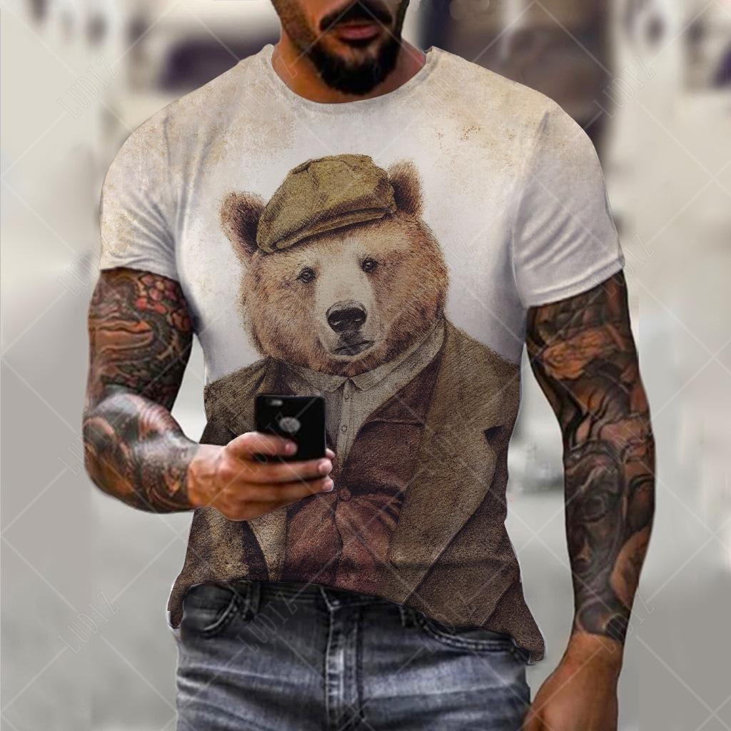 

Мужская повседневная футболка с коротким рукавом с принтом Мужская футболка 6XL