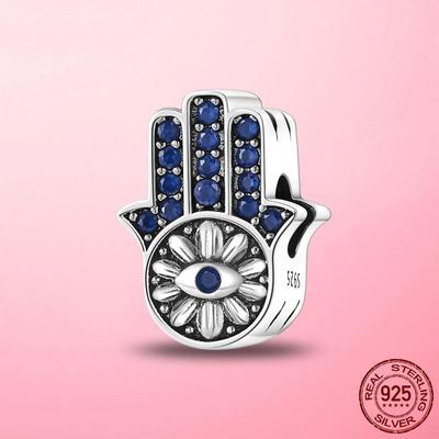 Noile mărgele de mână Hamsa pentru realizarea de bijuterii diy, din argint 925 Fatima, breloc de mână, potrivit pentru brățară de modă, bijuterii originale