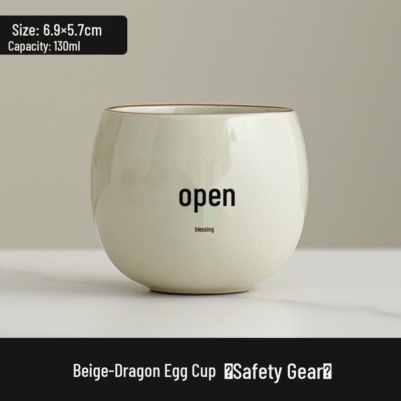 High-grade Ru Ware Personalized Ceramic Tea Cup with Hundred Family Surnames