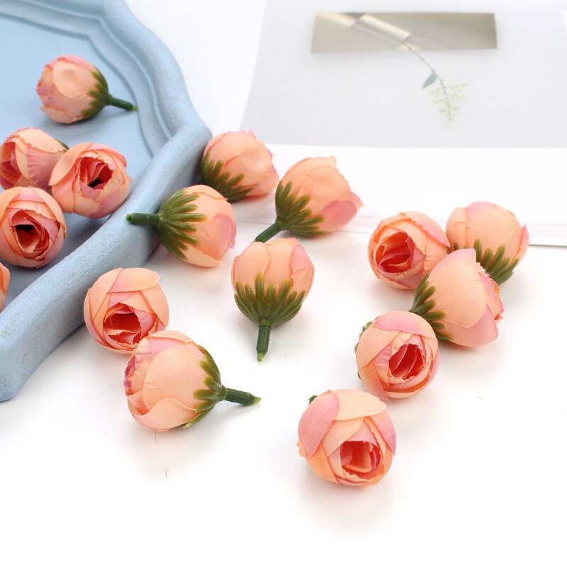 

20Pcs Silk Rose Heads Artificial Flowers for Wedding Party Home Decor Diy Craft Wreath Making Fake Flower Gift Set (Orange,2.5-3cm) помаранчевий