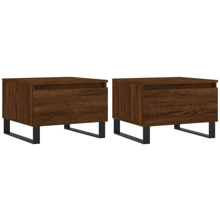 VidaXL Coffee Tables 2 Pcs Brown Oak 50x46x35 Cm Engineered Wood 830891