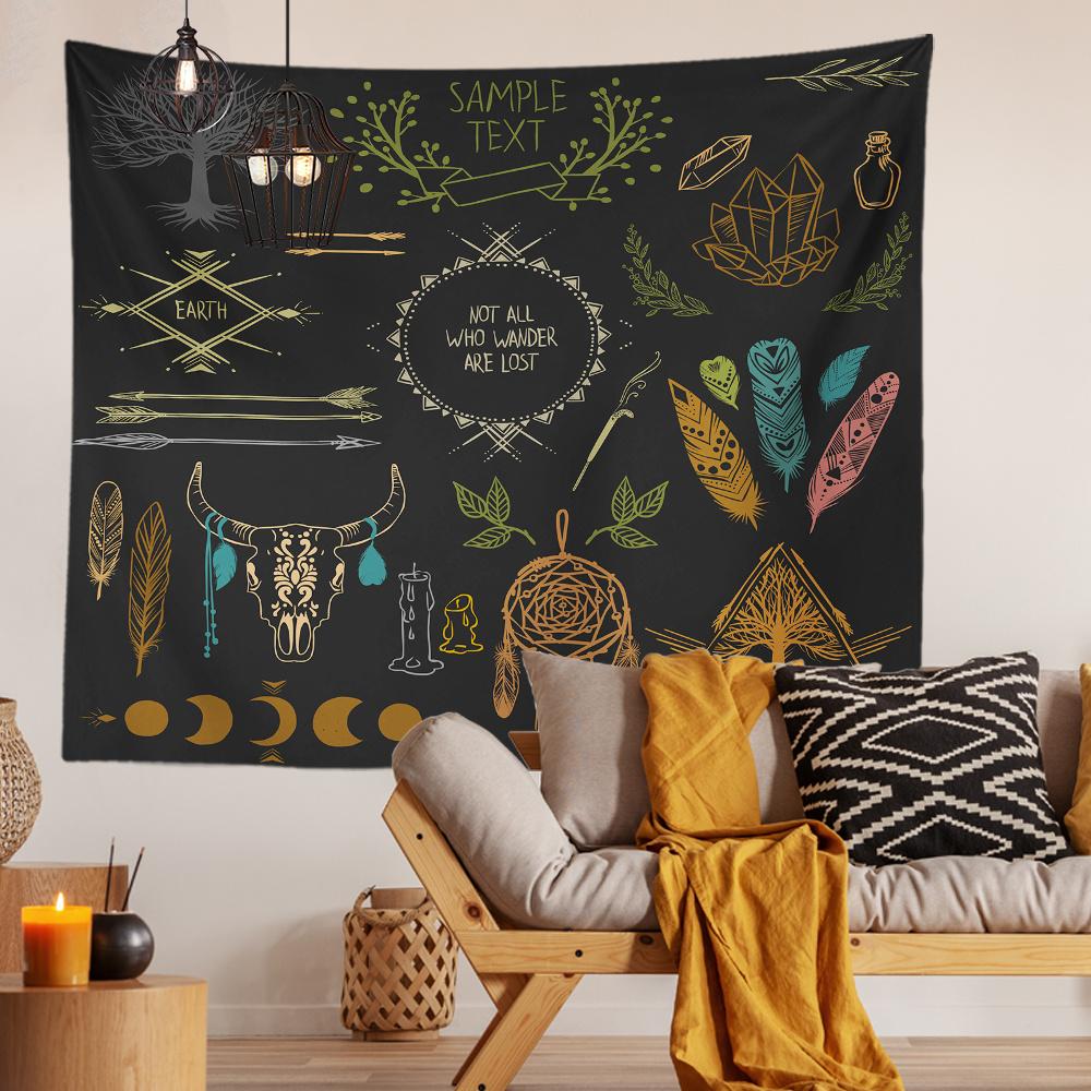 Bohemian Style Tapestry Background Cloth Hanging Cloth Bedroom Bedside Decorative Wall Cloth Rental Dormitory Tapestry