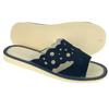 Women's leather slippers, black house slippers 39