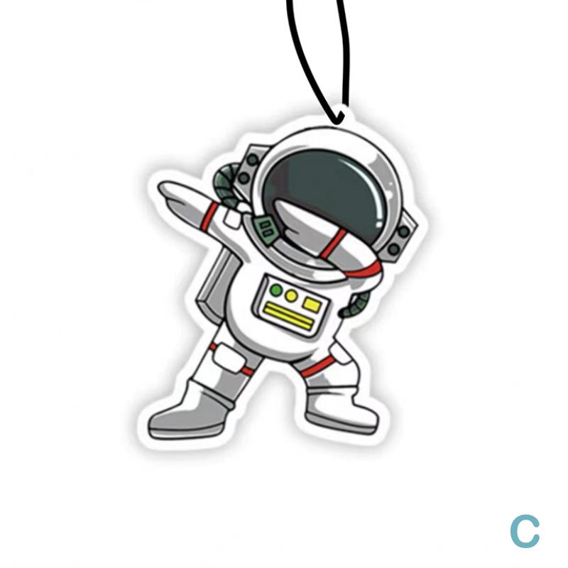 Car Fragrance Piece Cute Astronaut Cartoon Creative Air Freshener Perfume Rearview Mirror Ornament Hanging Rearview Pendant