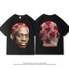 American Retro Basketball Rodman Printed T-shirt Summer Round Neck Pure Cotton Short Sleeve Men Women Sports Leisure Ins Trend