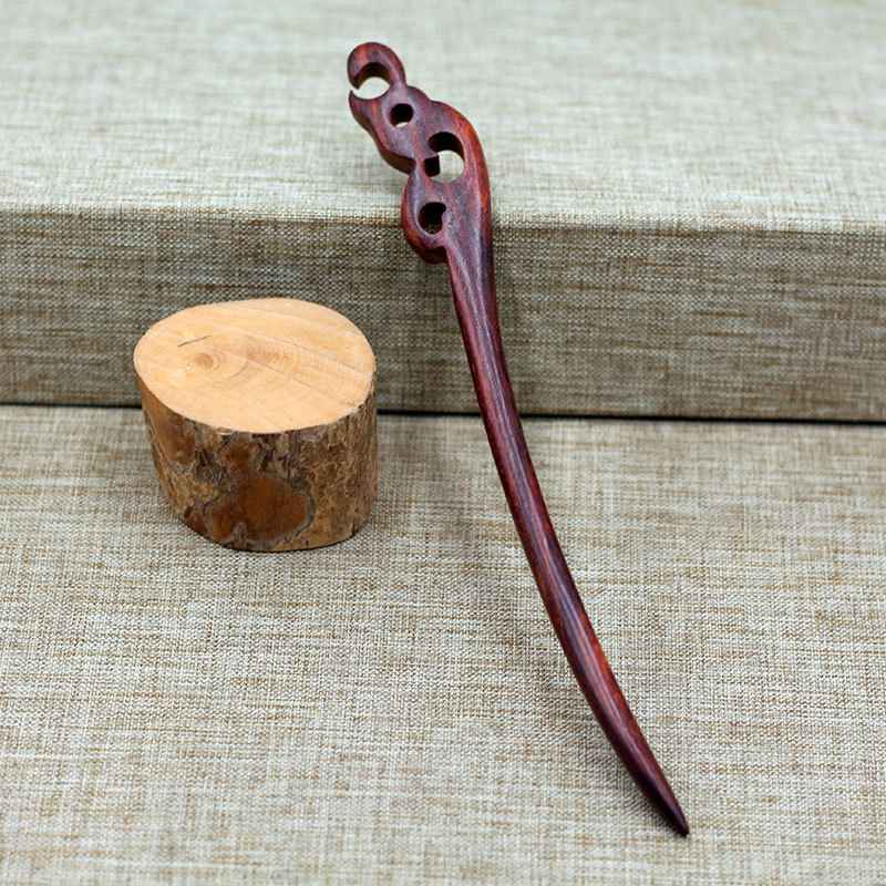 Hair Clasp Girls New Handmade Classical Hairpin Wholesale Updo Red Sandalwood Rosewood Hairpin Ladies Red Sandal Wood