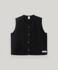 Ubeige Cotton Tweed Button Vest (Black)