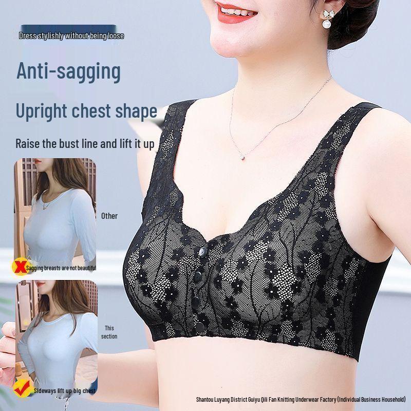 Popular Plus Size Seamless Lace Nursing Push-Up Bra - Comfortable, Wireless, Open-Front Bandeau Vest for Women