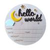 Wooden Hello World Newborn Sign, Cute Birth Announcement Board Baby Announcement