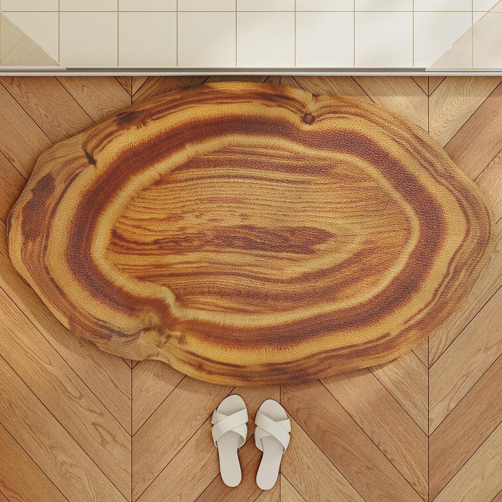 Log Soft Diatom Mud Floor Mat Bathroom Floor Mat Bathroom Door Water Absorption Quick Drying Dirt Resistant Non-slip Mat