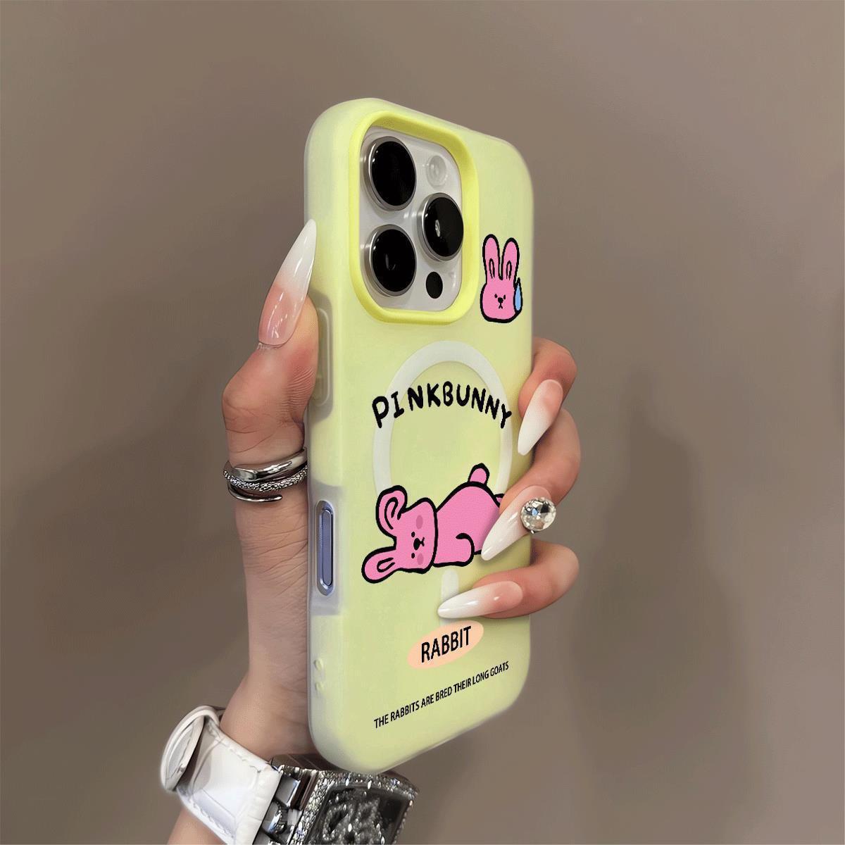 Magnetic Jelly 2-in-1 Phone Case for Apple Phone Protective Case Cartoon 15promax Creative Magnetic Phone Case For iphone 11