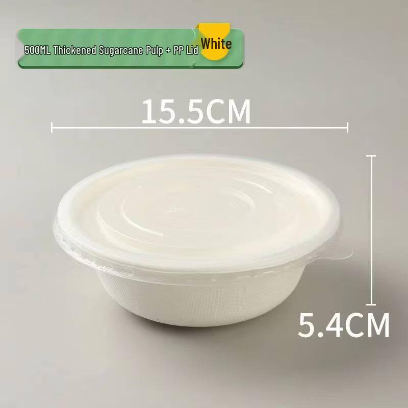 KashiCong Disposable Thickened Paper Bowls with Lids