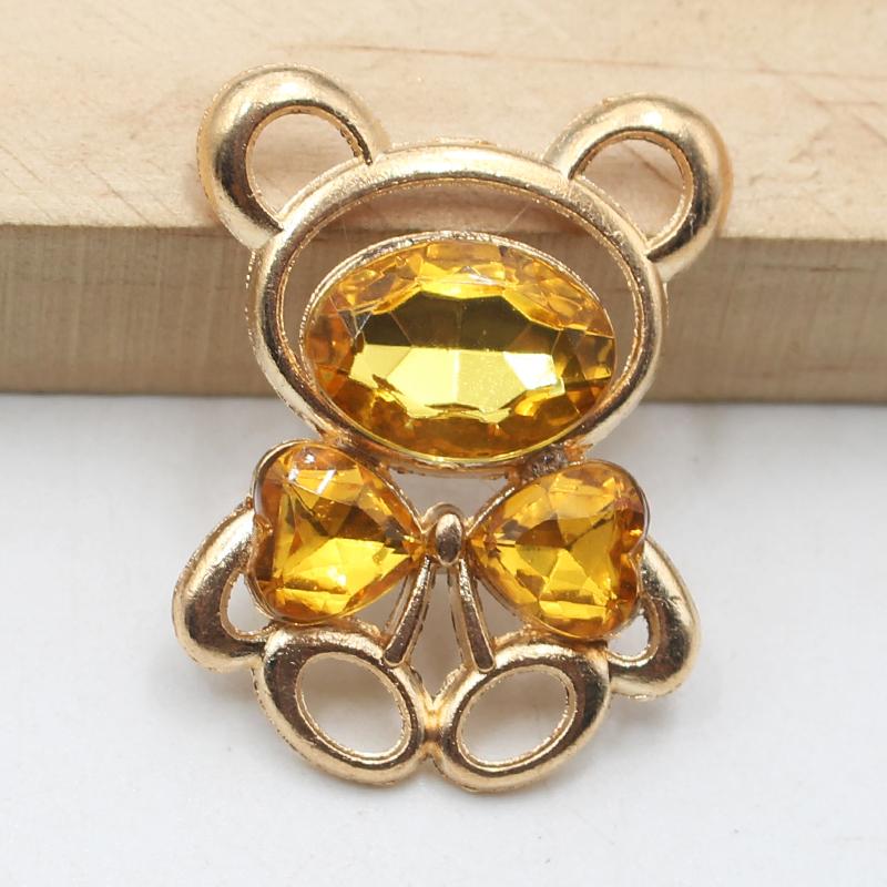 10pcs25 * 30MM Fashionable And Cute Alloy Teddy Bear DIY Accessories Hair Accessories Cartoon Phone Case Hole Shoe Accessories