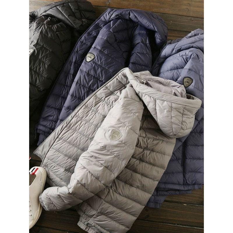Lightweight and Warm! Men's Clothing Factory Surplus, Autumn and Winter Thin Casual Hooded down Jacket Coat