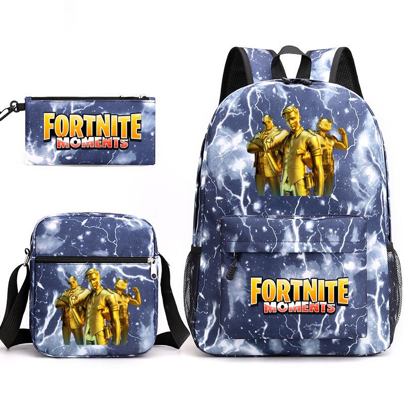 Peripheral Printed Schoolbag 3-Piece Pencil Case Shoulder Bag Backpack