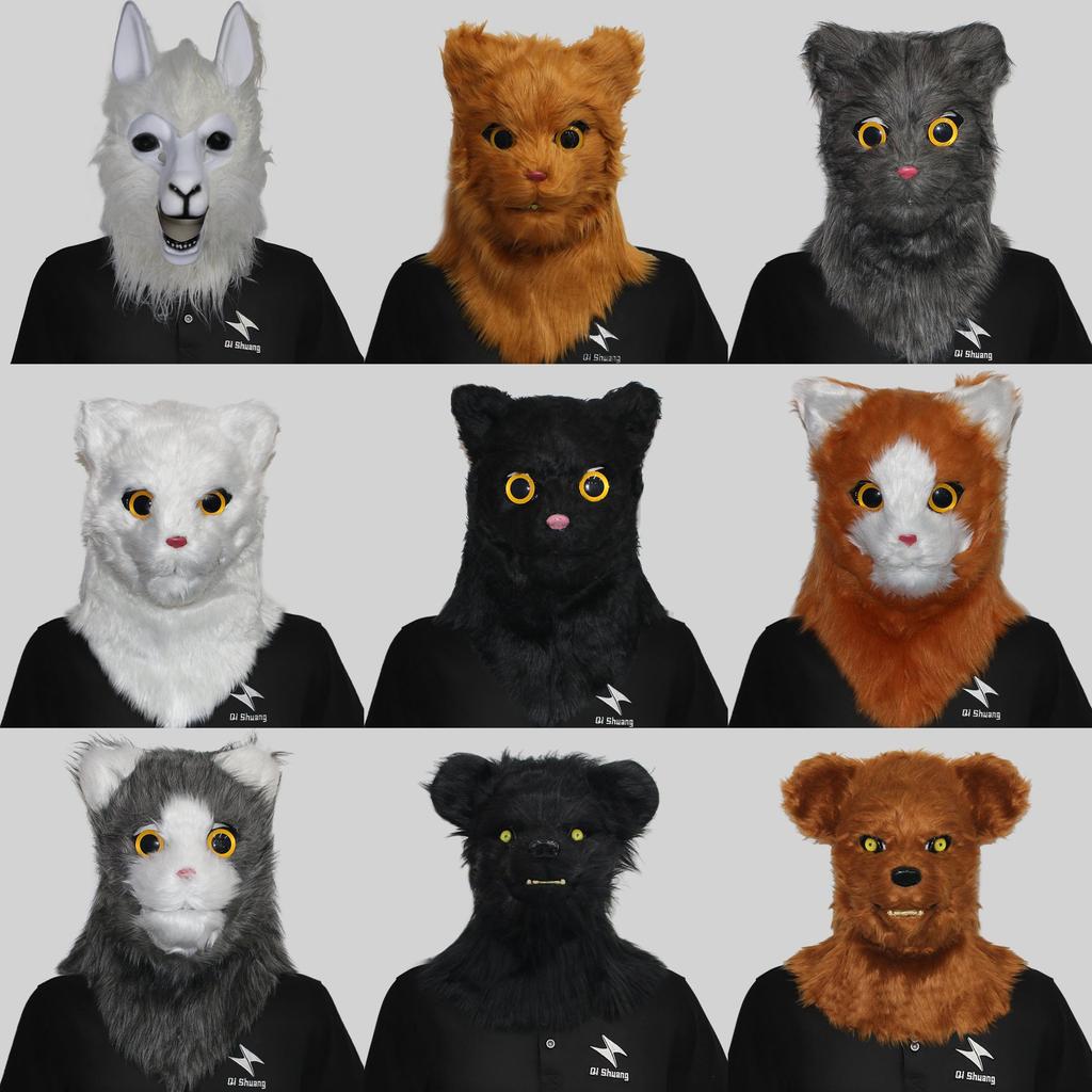 Funny Creative Mouth-opening Animal Head Mask For Costume Parties Halloween Celebrations