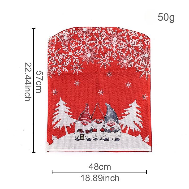 Christmas Chair Covers - Cartoon Forest Snowflake Print, European Style Dining Table Xmas Decor Chair Accessories