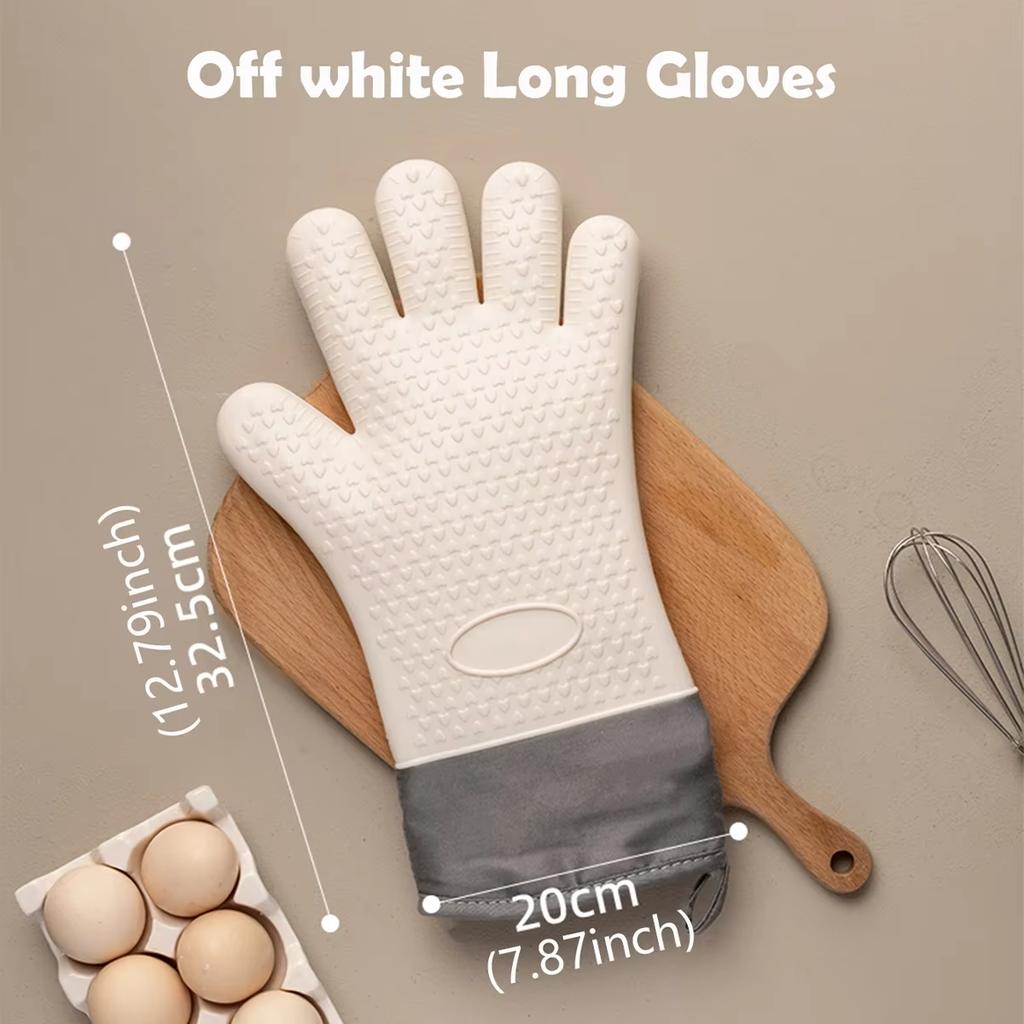 Anti-scald Thickened Silicone Gloves Heat Resistant Microwave Oven Baking Gloves BBQ Gloves Anti-slip Heat Insulation Mitts
