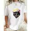 Oversized T Shirt Dress Black Decoy Run Cat Graphic Print Casual Streetwear Style