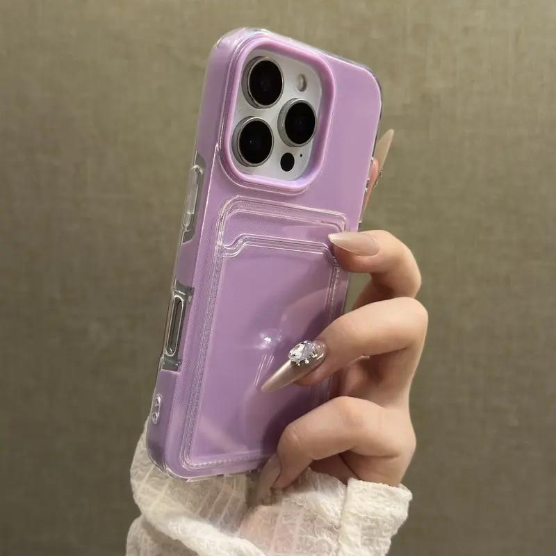 Luxury Clear Card Slot Holder Phone Case for iPhone 17 Air 16 Promax 15 Plus 14 11 13 12 Pro Max Wallet 2 in1 Soft Protector Shockproof Candy Cover