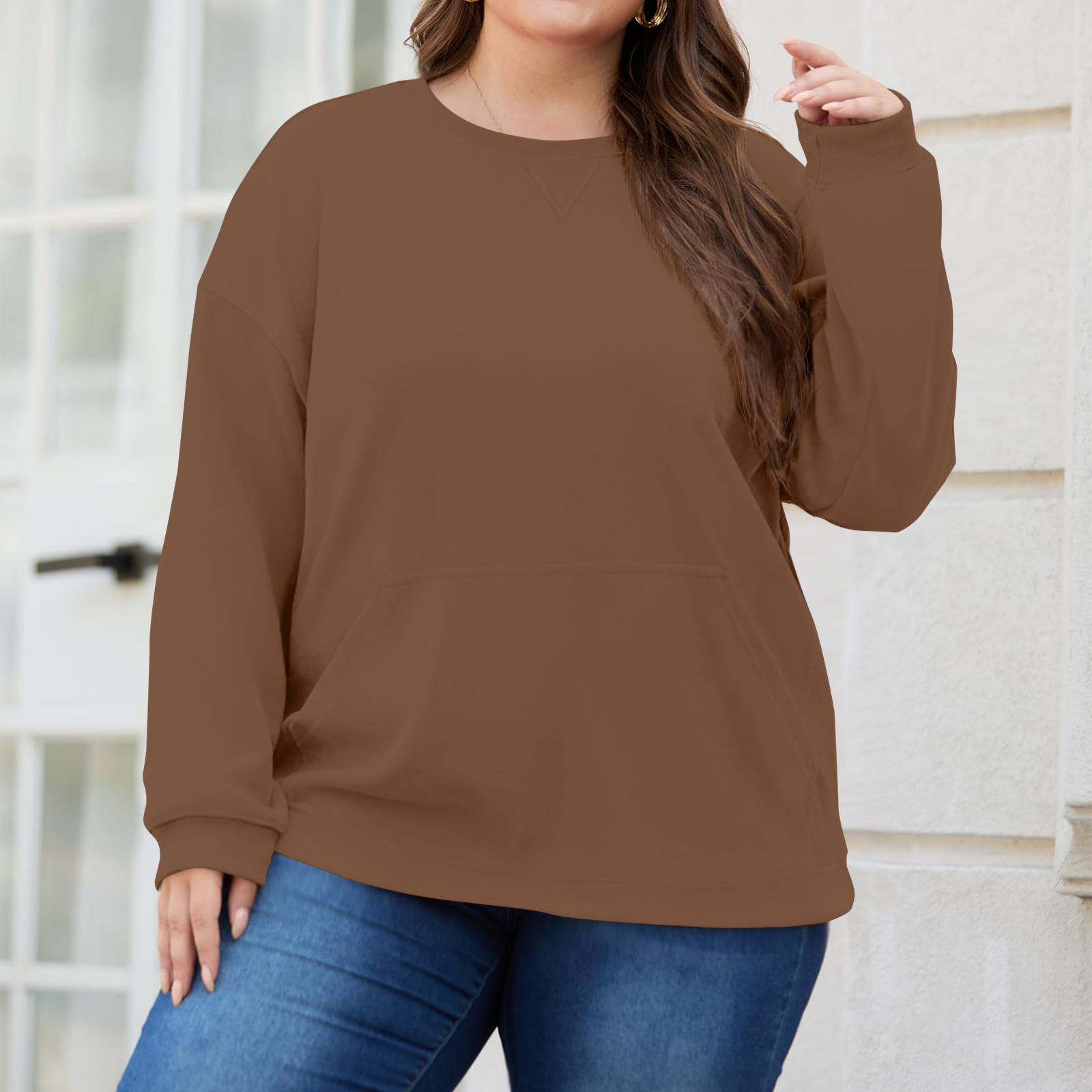 

Толстовка большого размера для женщин, оверсайз, с круглым вырезом, с длинным рукавом, пуловер XXXL