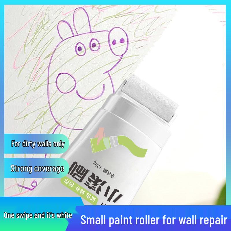 Liangjie Shi Wall Repair & Stain Removal Kit with Crayon & Graffiti Cover, Latex Paint, Small Roller Brush for Household Walls
