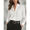 Women's New Solid Color Long Sleeve Shirt Business Casual Base Shirt