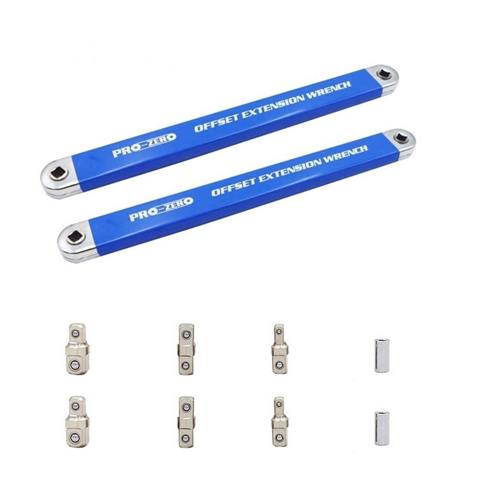 

Offset Extension Wrench With Drive Adapters Professional Sturdy Wrench For Small Place Using