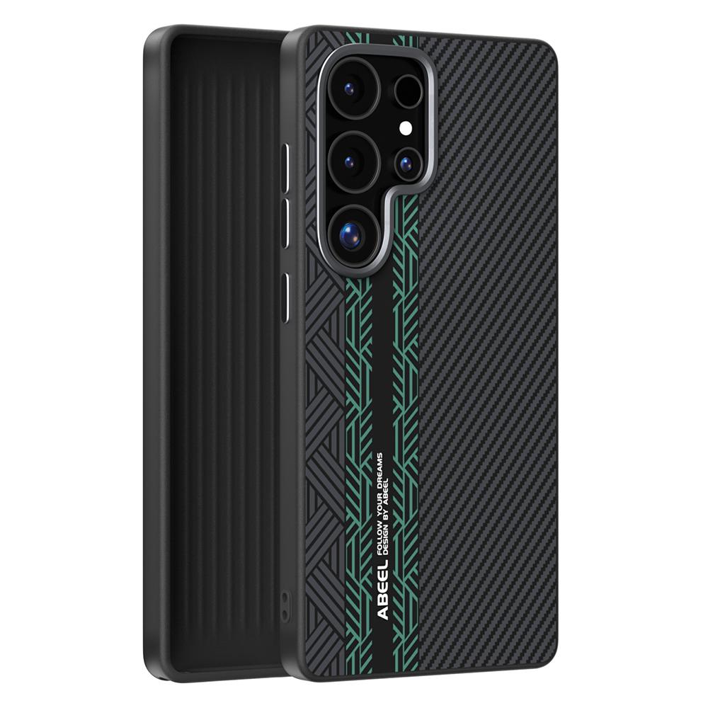 

ABEEL For Samsung Galaxy S25 Ultra Case PC+TPU+Aluminum Alloy+PU Leather Phone Cover Compatible with MagSafe Texture 1