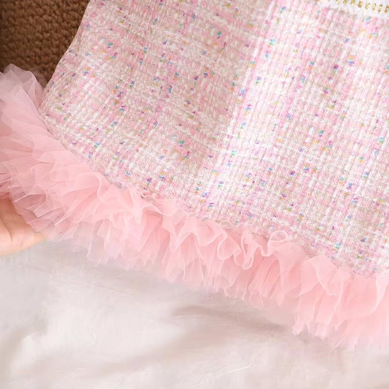 Girls Long Sleeve Princess Dresses Spring Autumn Baby Girls' Clothes 0-3Y Infant Plaid Mesh Patchwork Dress Toddler Sweet Outfit