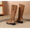 Women's Over-the-Knee Cowboy Slouch Boots - 2025 Autumn/Winter, Chunky Heel Long Knight Boots
