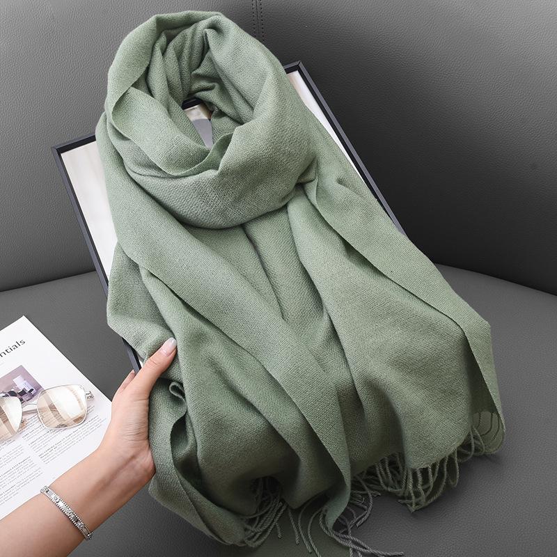 Winter women's red imitation cashmere scarf high sense 2025 will scarf soft temperament versatile warm shawl men