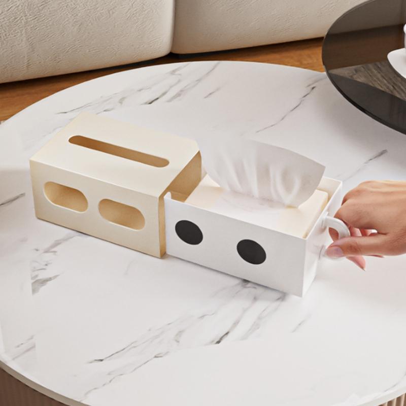Expression Paper Towel Box Big Eyes Tissue Box Multifunctional Paper Storage Box Home Table Decoration Tissue Case Elegant