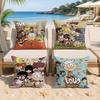 The LLoud House Cartoon Cushion Cover Silky Short Plush Invisible Zipper Dustproof Sofa Pillow Case For Home Decor