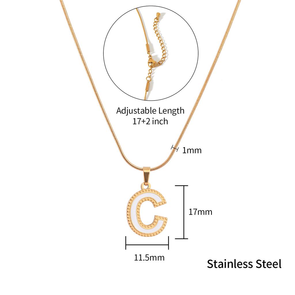 New Round Snake Necklace English Letter Necklace Dripping Oil Pendant Fashion Design Jewelry