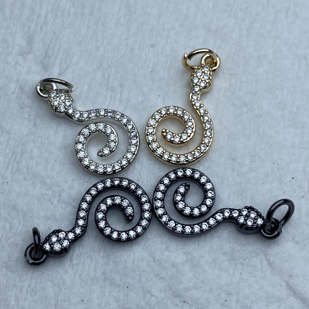 Zircon-Inlaid Zodiac Snake Crystal Beads: Color-Preserving DIY Jewelry Accessories, Handmade Spacer Beads & Pendants.