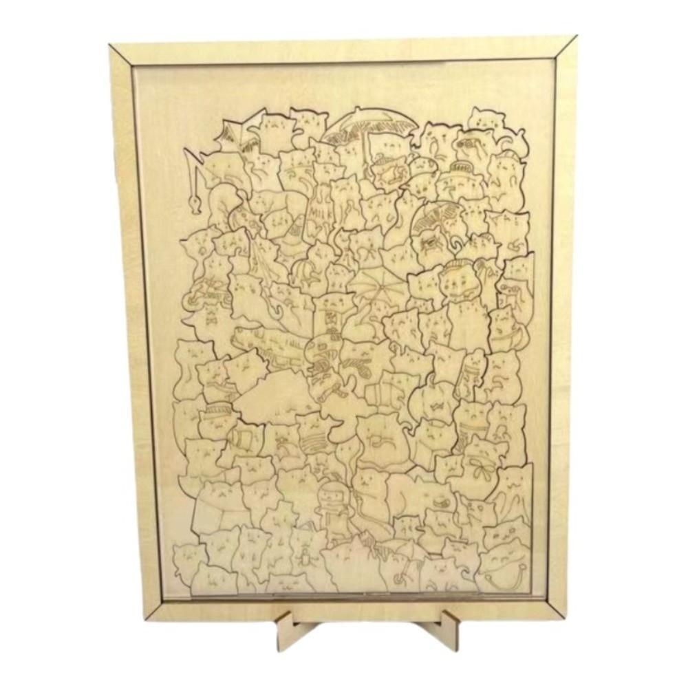 108 Piece Wooden Jigsaw Puzzle Irregular Shapes Stress Relief Wooden Cat Puzzle Dog Thinking Training Children Puzzle New Year