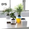 Selvvandende Blomsterpotte Automatisk Vandingsplanter med Absorberende Bomuldssnor Vandopbevaring Blomsterpotte med Drænhul til Indendørs Udendørs Planter