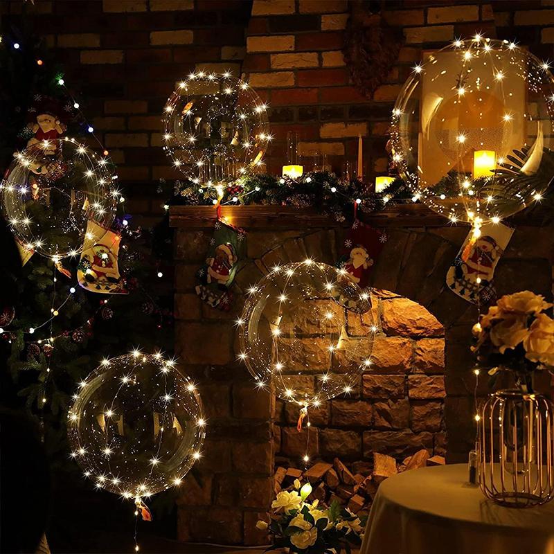 10Pcs Led Luminous Bobo Balloons with Light String Clear Balloon Festival Decor Birthday Wedding Party Supplies Baby Shower