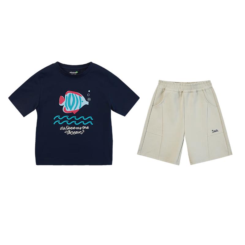 

EBAER Kids Summer Modal Antibacterial Short-Sleeve T-shirt & Shorts Set 110