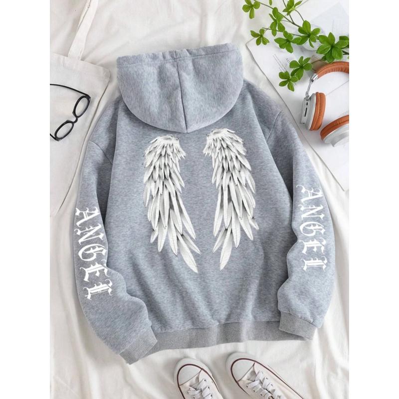 Beautiful Angel Wings Women's Hoodie Warm and Comfortable Casual Hoodie Fashion Classic Street Outdoor Sports Hoodie Loose