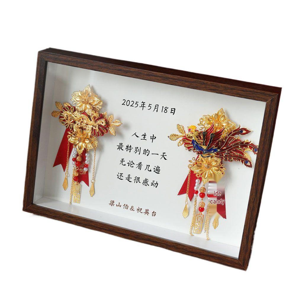 Premium Dragon and Phoenix Wedding Corsage Set for Bride and Groom - Elegant Boutonniere Pins