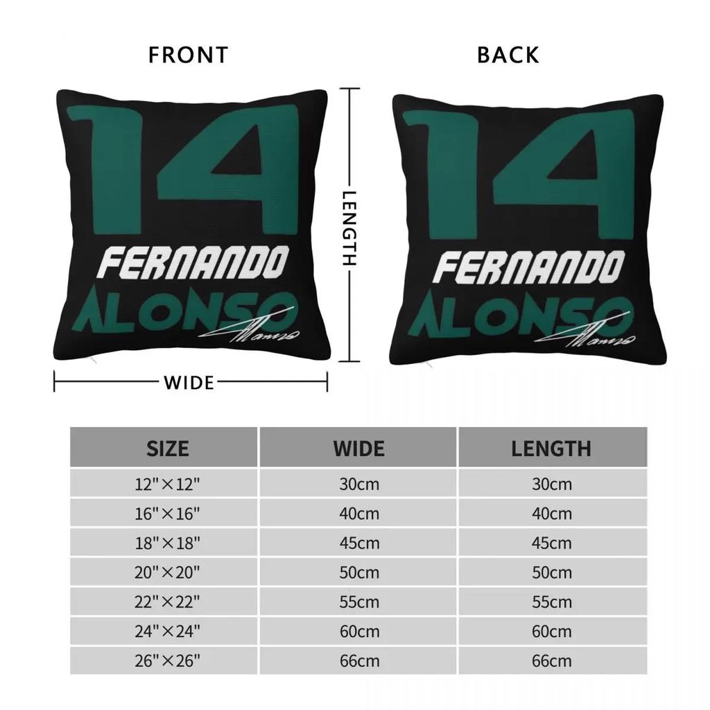 Fernando Alonso 14 Pillowcase Printing Fabric Cushion Cover Decor Throw Pillow Case Cover Bedroom Square 40X40cm