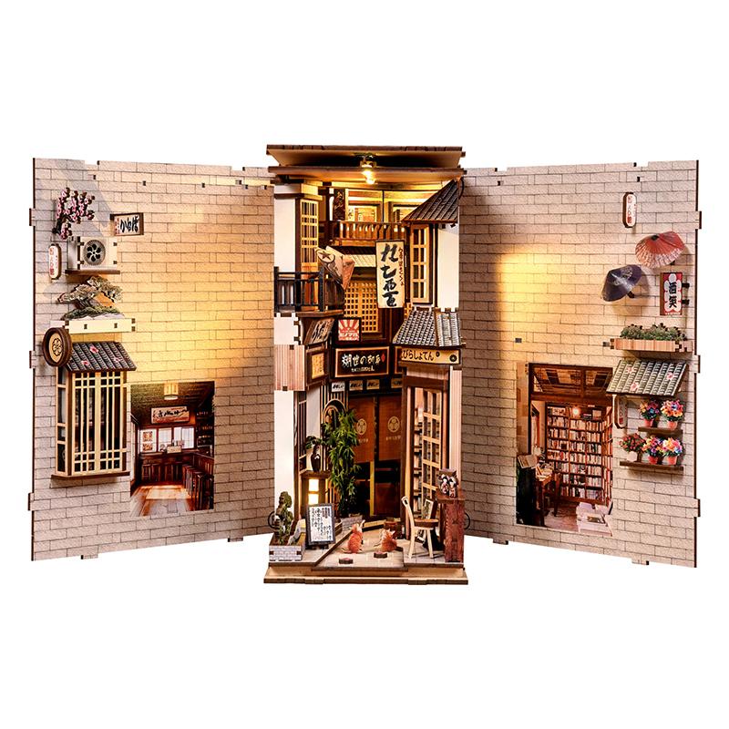 

Аллея Кошек DIY Миниатюрный Дом - 3D Деревянный Набор для Книжной Полки, Ручная Сборка Закладка и Домашний Декор, Рождество и Черная Пятница