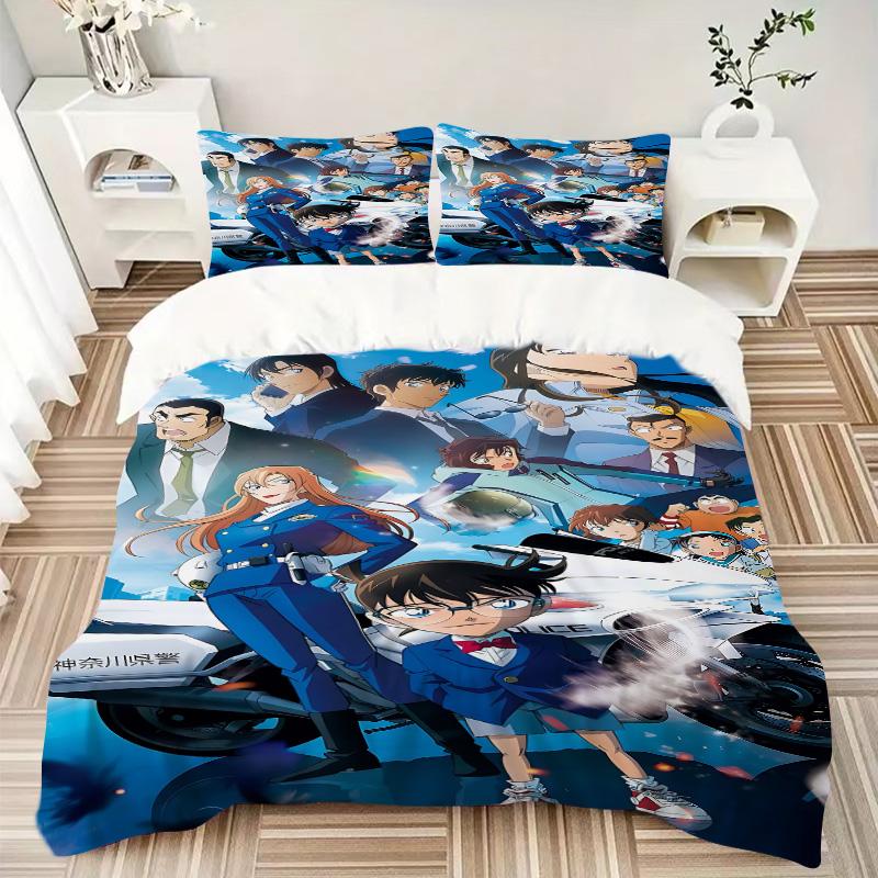 Detective Conan Mystery Unfolds Print 3Pcs Bedding Setduvet Cover With 2 Bedropillowcase Home Birthday Gift